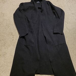 Black Long Open Cardigan